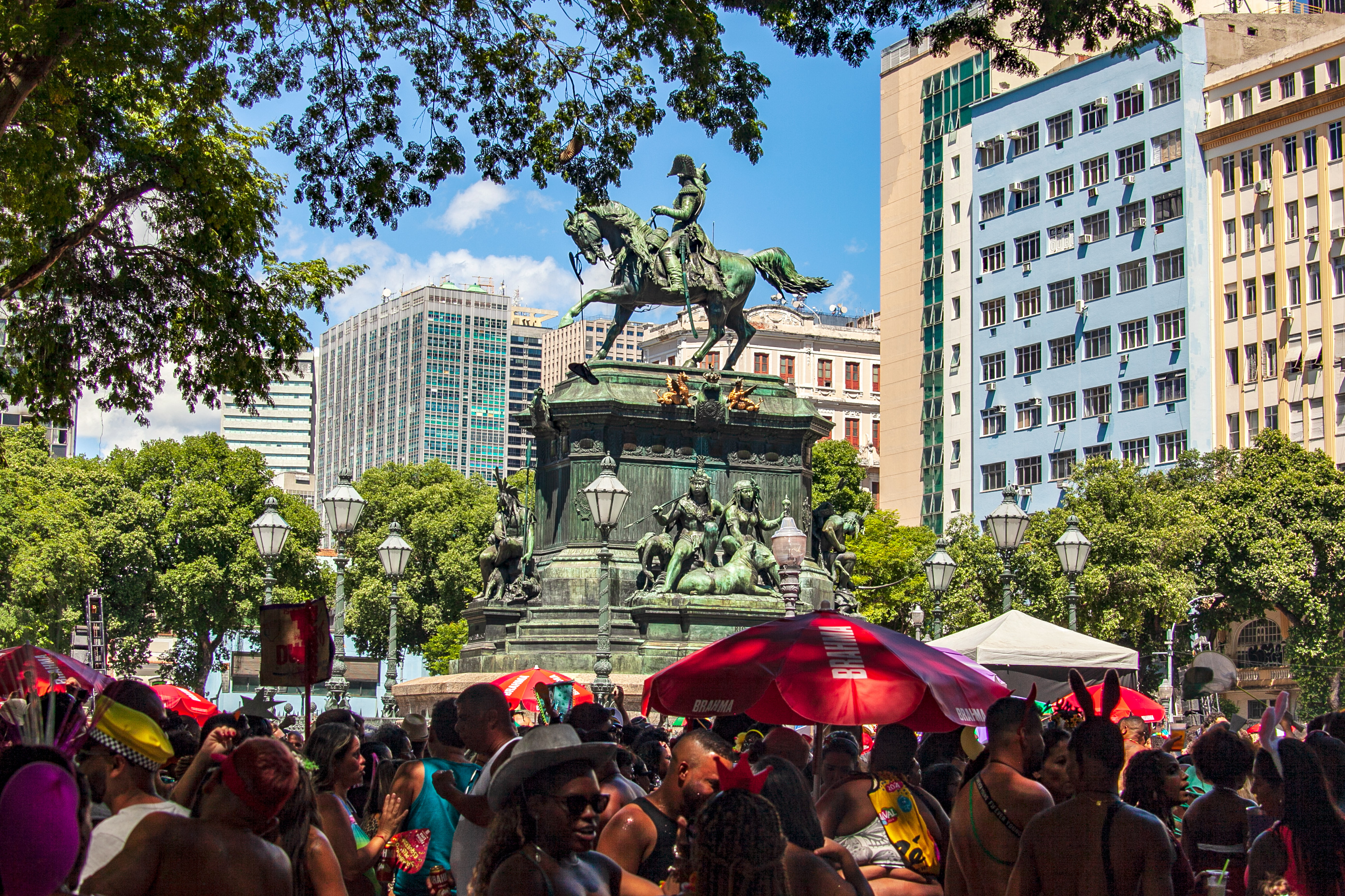 Even statues can't resist the Carnival spirit!